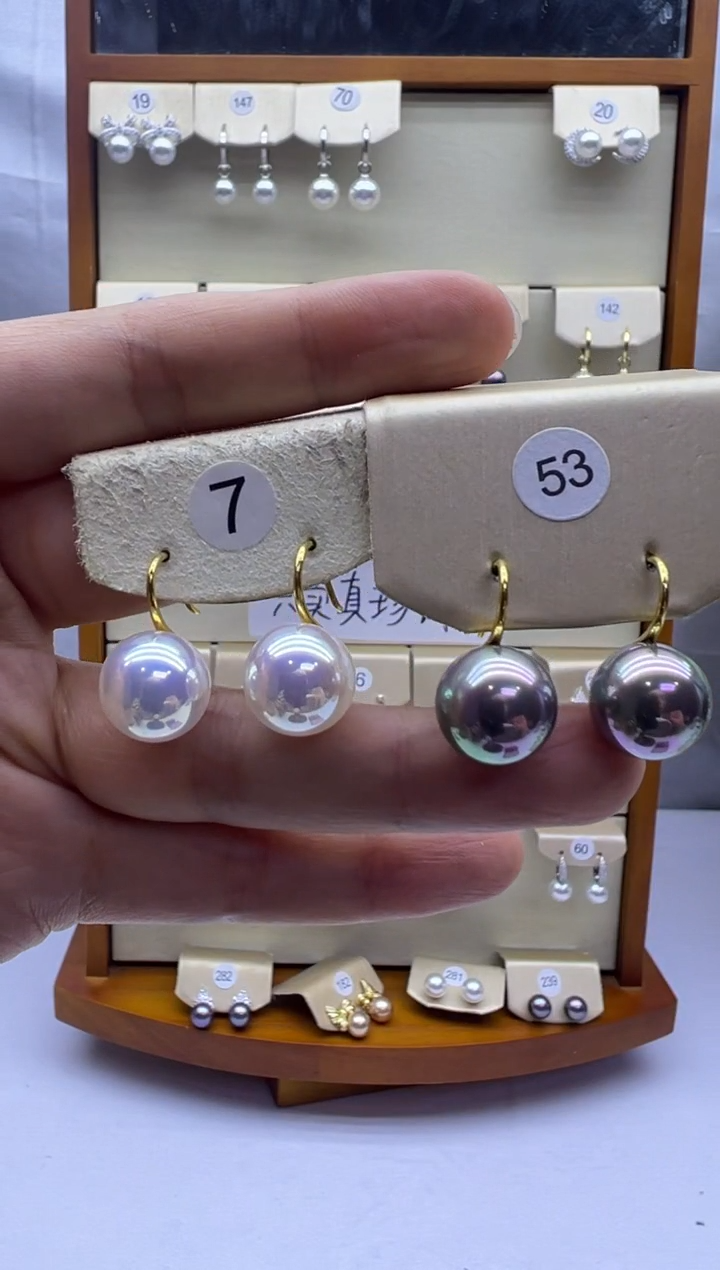 未镶嵌耳饰淡水珍珠7+53