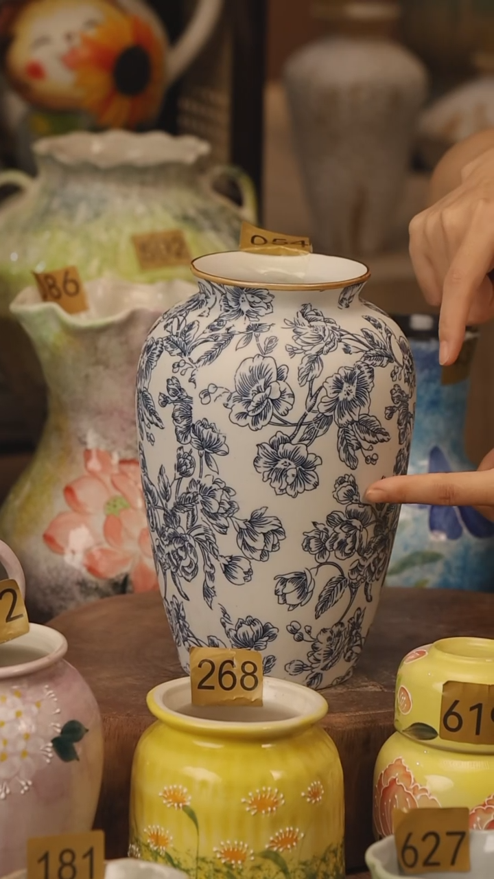 陶瓷054景德镇设计师手作花器摆件侘寂风