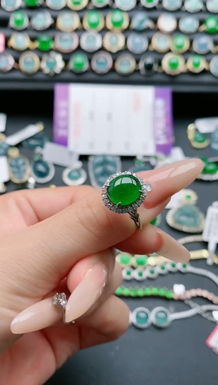 【闪购商品】翡翠戒指银S925镶嵌1111111