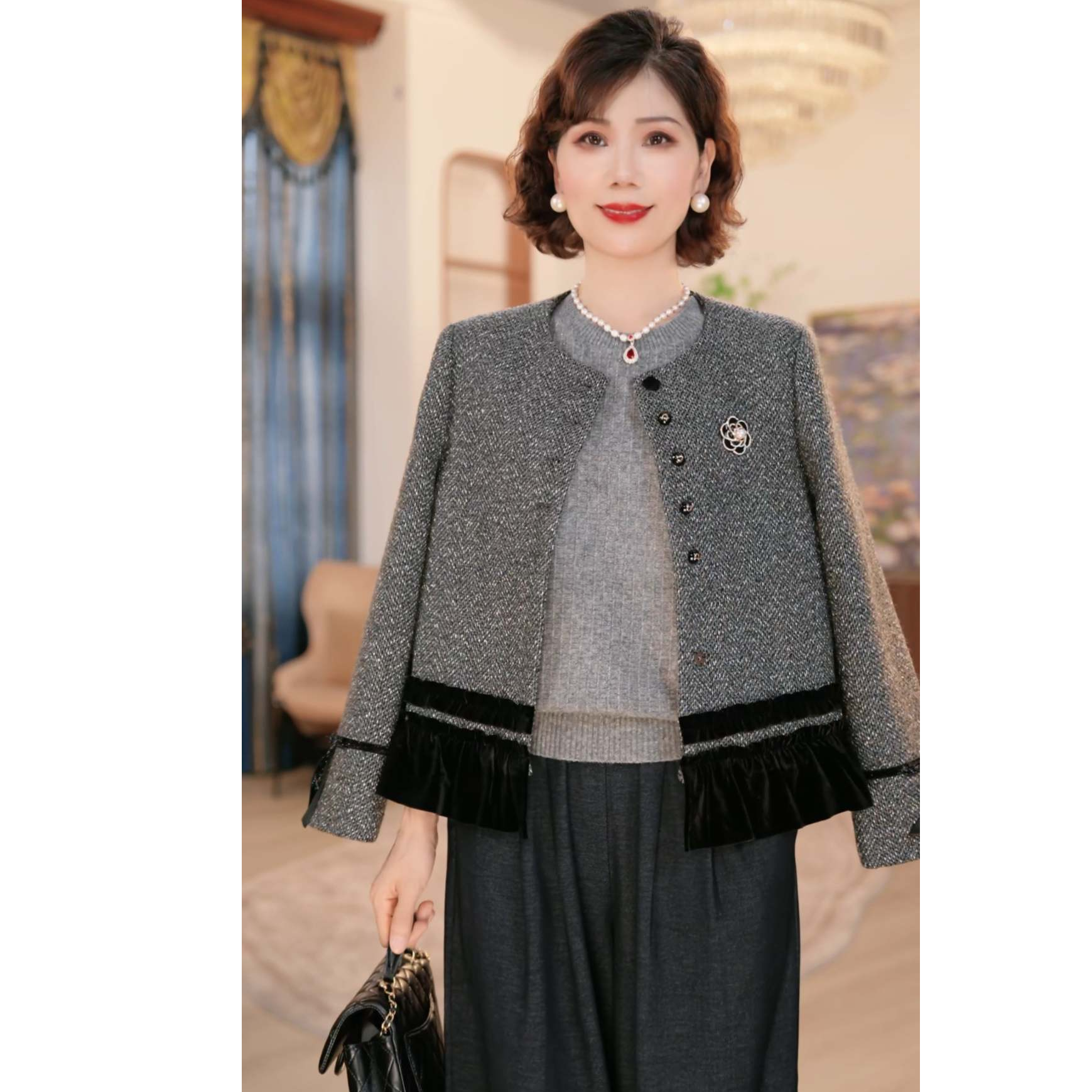 【秋】年轻妈妈秋时尚洋气2025新款洋气中老年上衣服