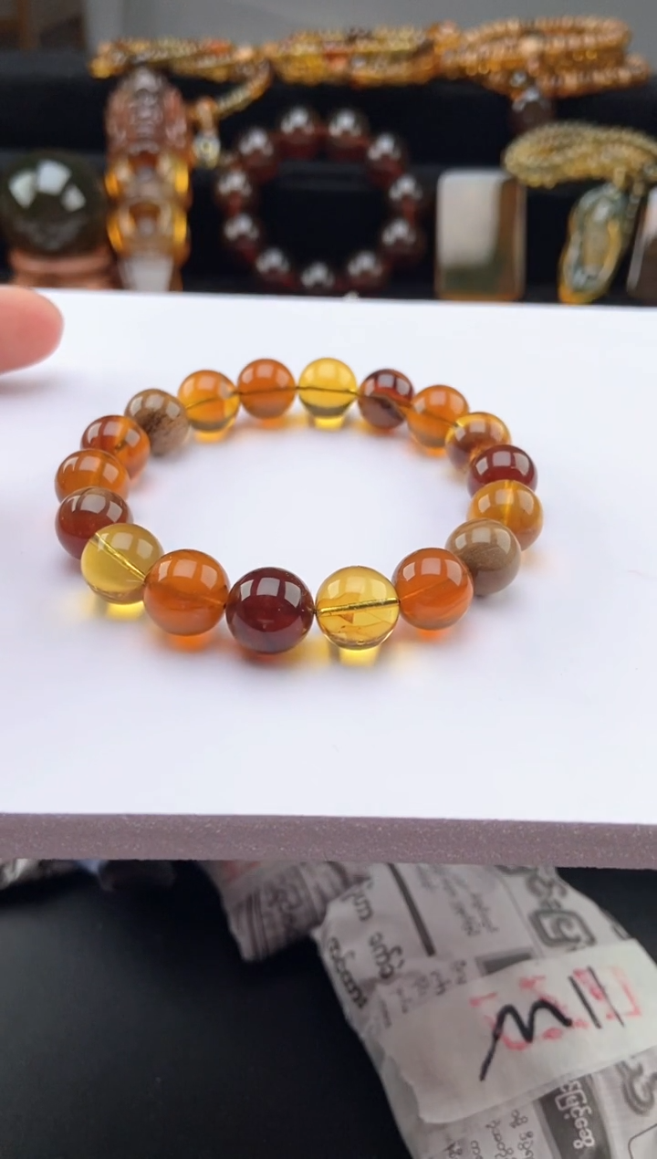 【闪购商品】未镶嵌琥珀手链11毫米多宝手串【多样性发货其中一】