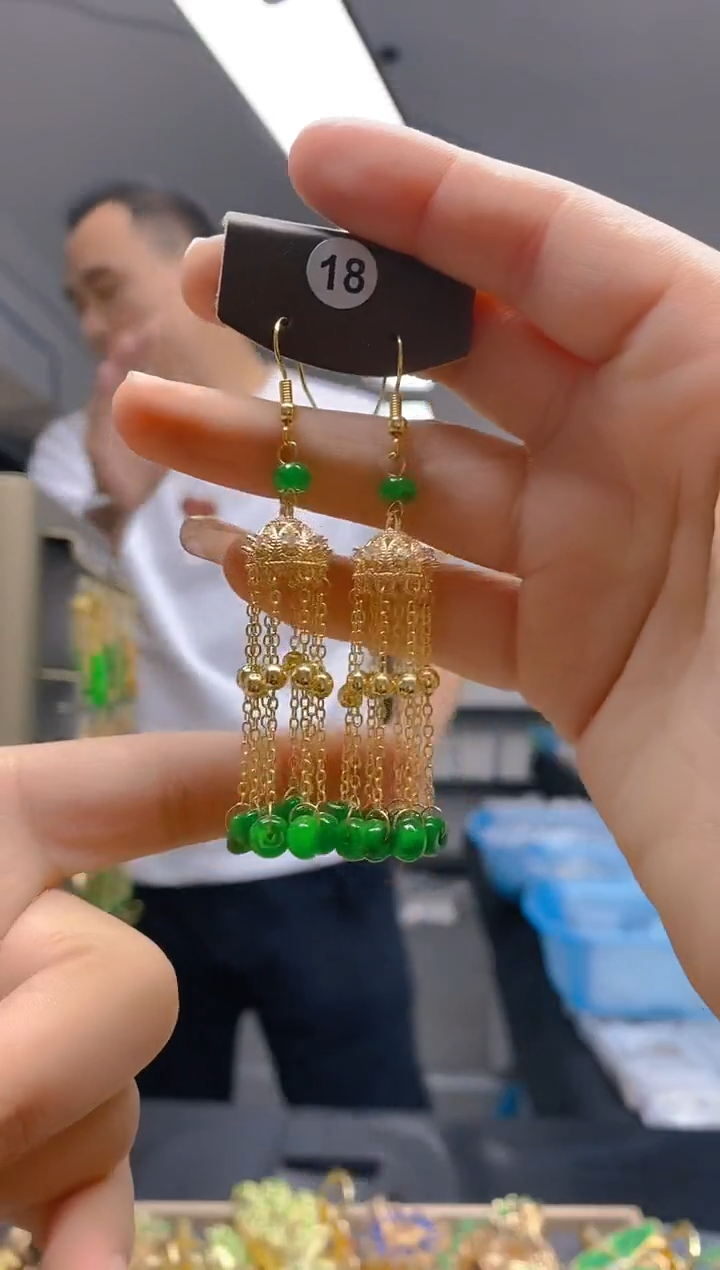 【闪购商品】翡翠耳饰合金0370翡翠耳钩