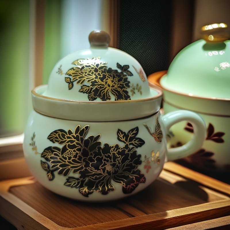 AA246变色牡丹茶咖杯一人饮