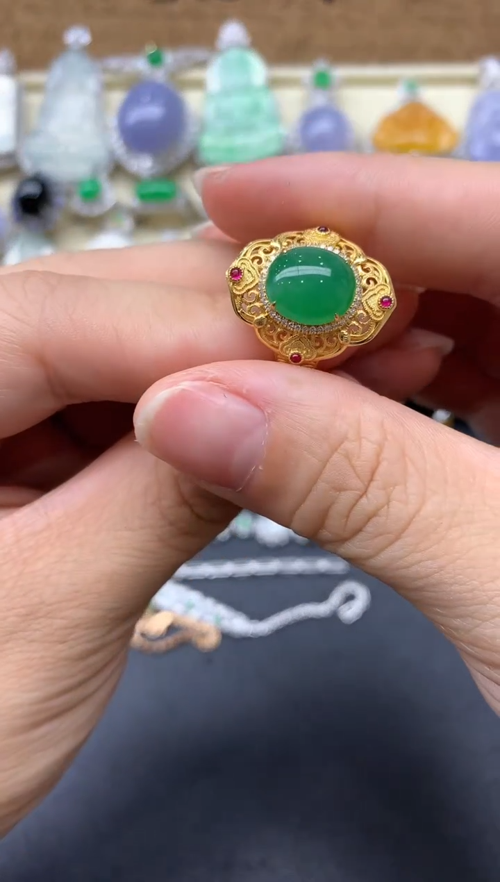 【闪购商品】翡翠戒指18K金镶嵌248-中国好珍宝