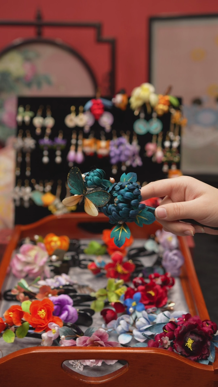 刺绣Y*Y非遗绒花手工饰品