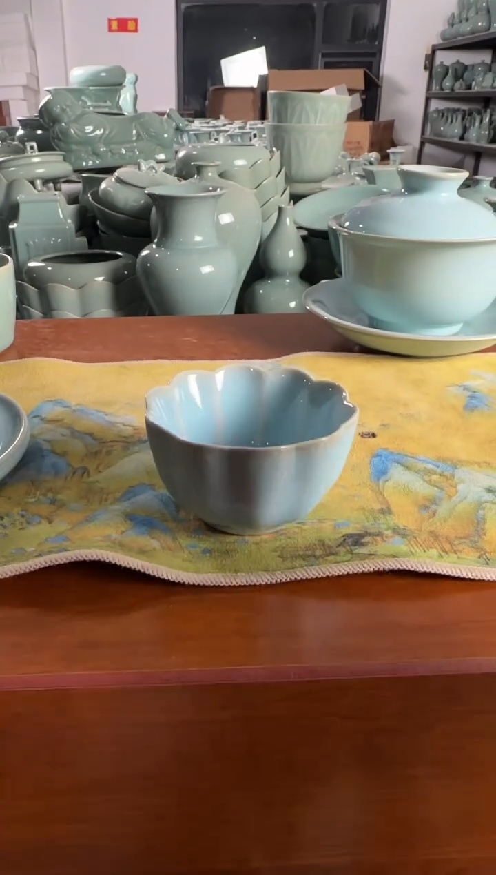 汝瓷平顶山汝瓷产品   花口杯