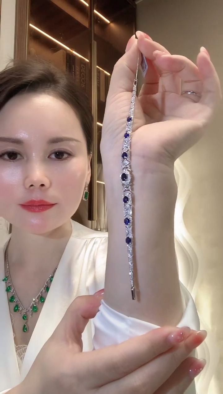 【闪购商品】蓝宝石手链18K金镶嵌F1 