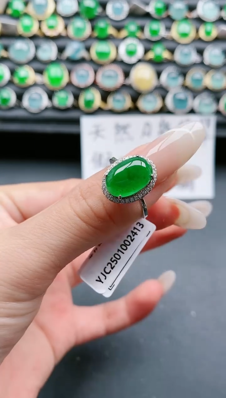 【闪购商品】翡翠戒指银S925镶嵌111111111