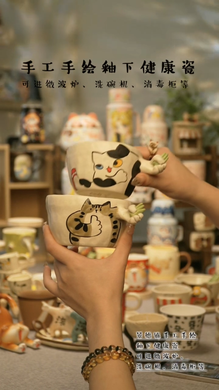 【闪购商品】杯景德镇高温釉下彩陶瓷&A857