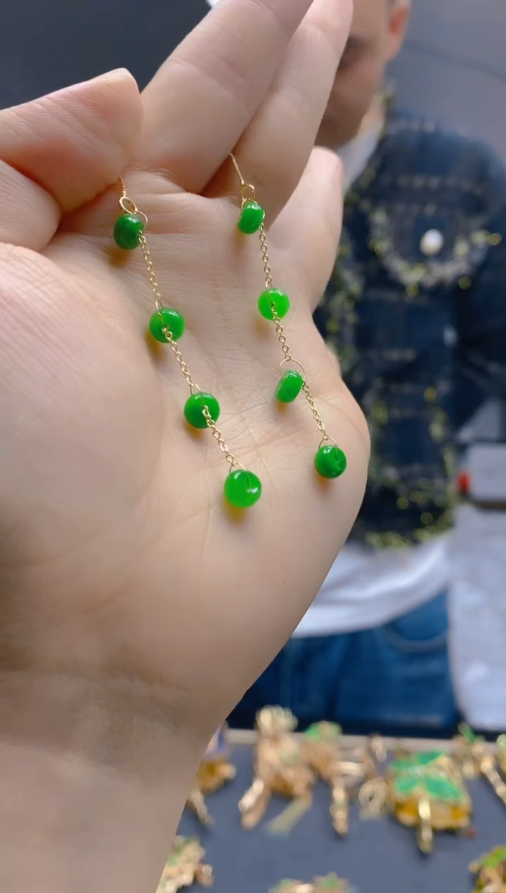 【闪购商品】翡翠耳饰合金040翡翠耳线