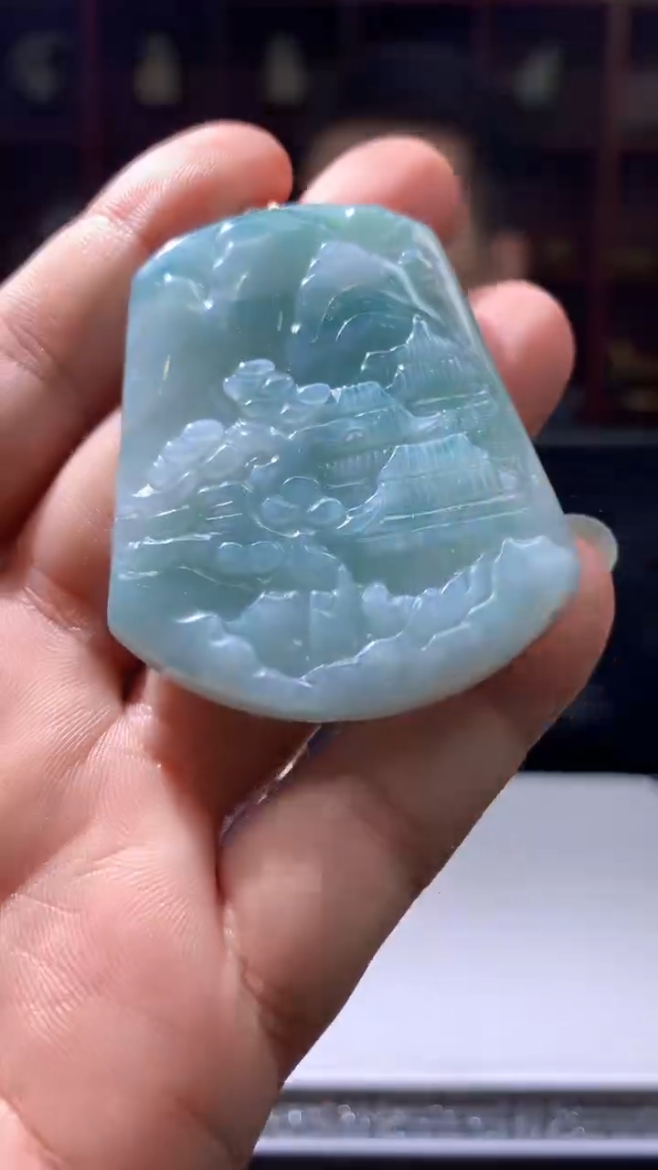 【闪购商品】定制翡翠未镶嵌1088hn-毛货挂件11