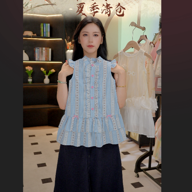 MOMOCO女童2025夏季新款时尚中大童小清新休闲连衣裙aaaa