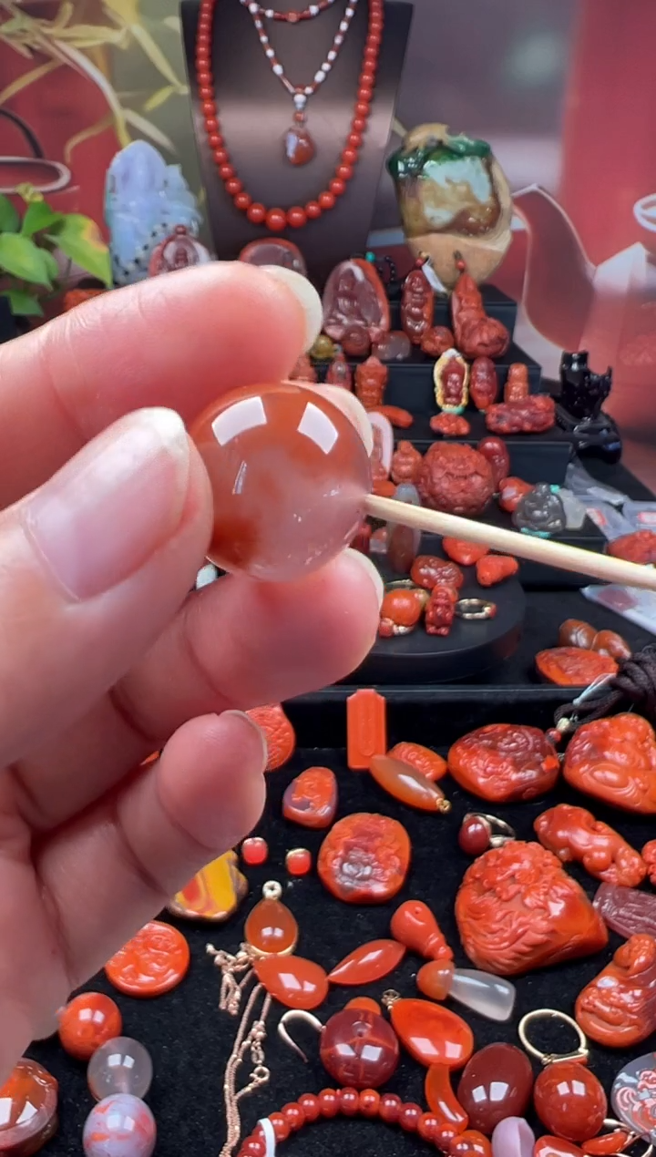 未镶嵌单珠南红玛瑙闷*_单珠