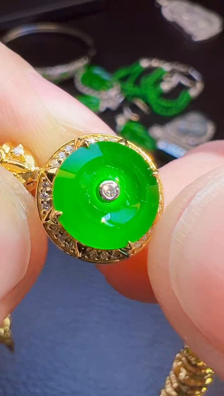 足金镶嵌手链翡翠云翡翠