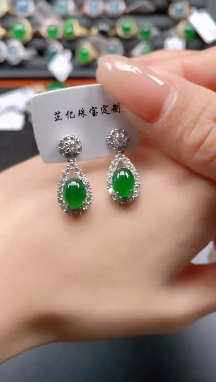 银S925镶嵌戒指翡翠1