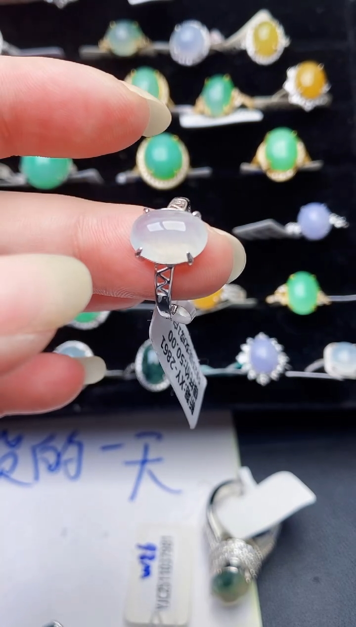 颈饰银S925镶嵌翡翠6558