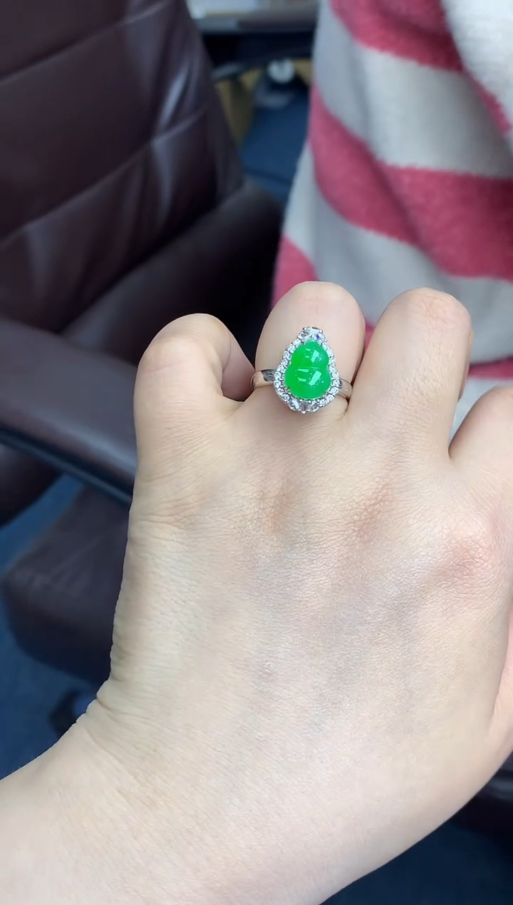 【闪购商品】翡翠戒指18K金镶嵌619-中国好珍宝