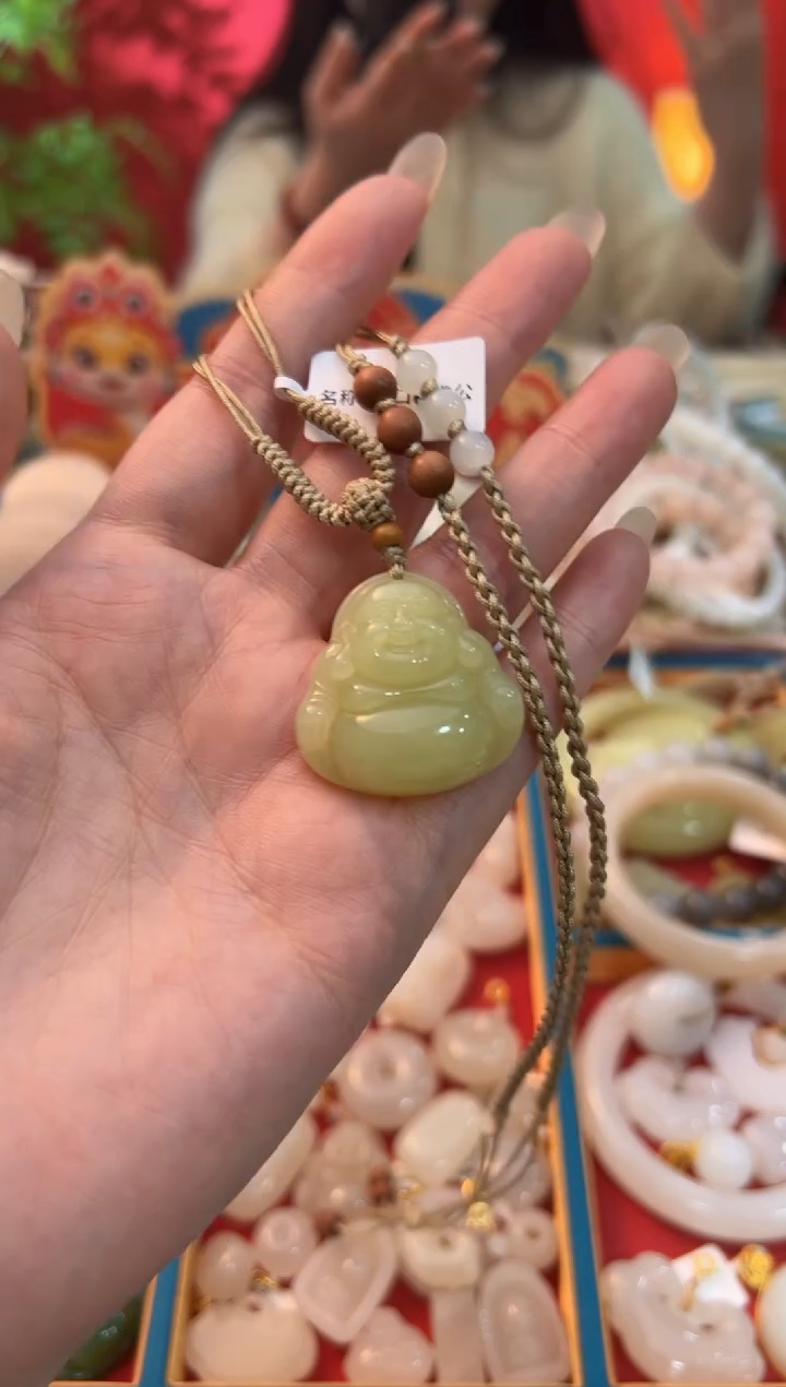 【闪购商品】和田玉吊坠未镶嵌黄口佛公30mm
