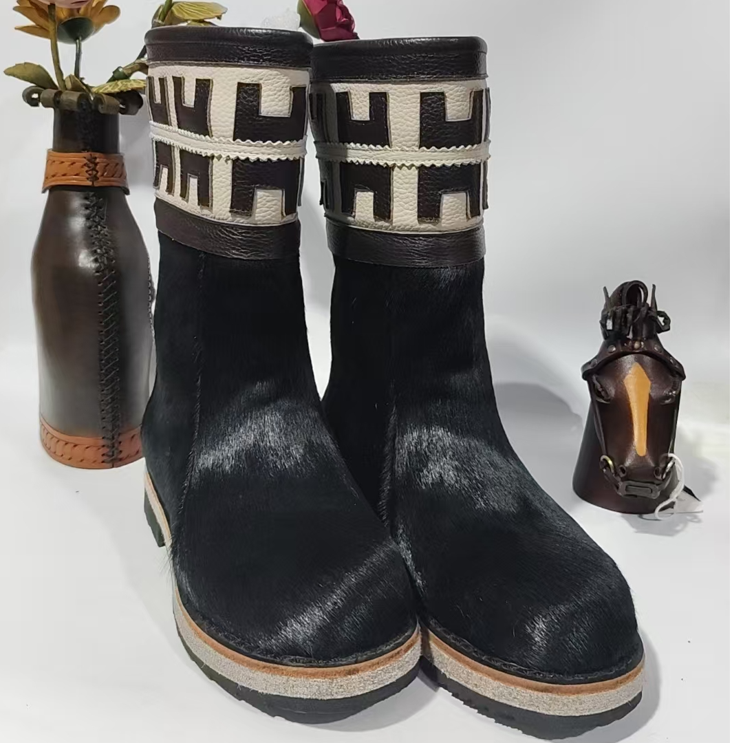 索伦部M223-43B索伦部男士冬季保暖马毛靴