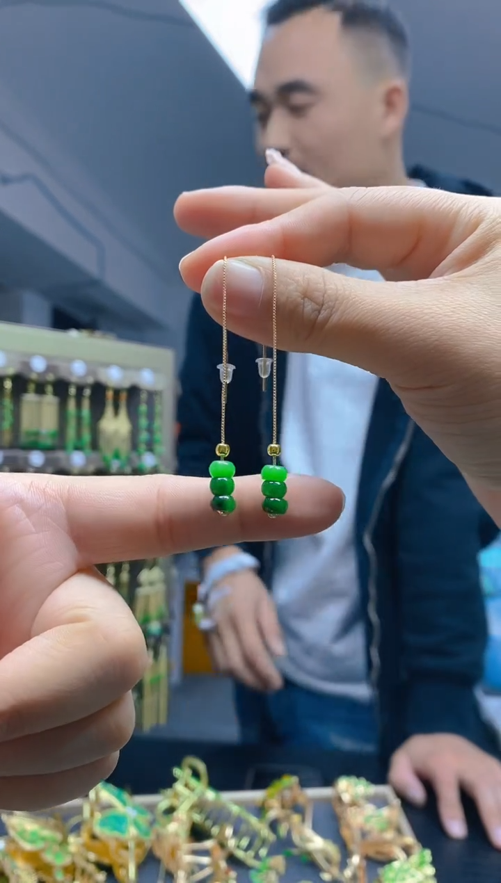 【闪购商品】翡翠耳饰合金0120翡翠耳线