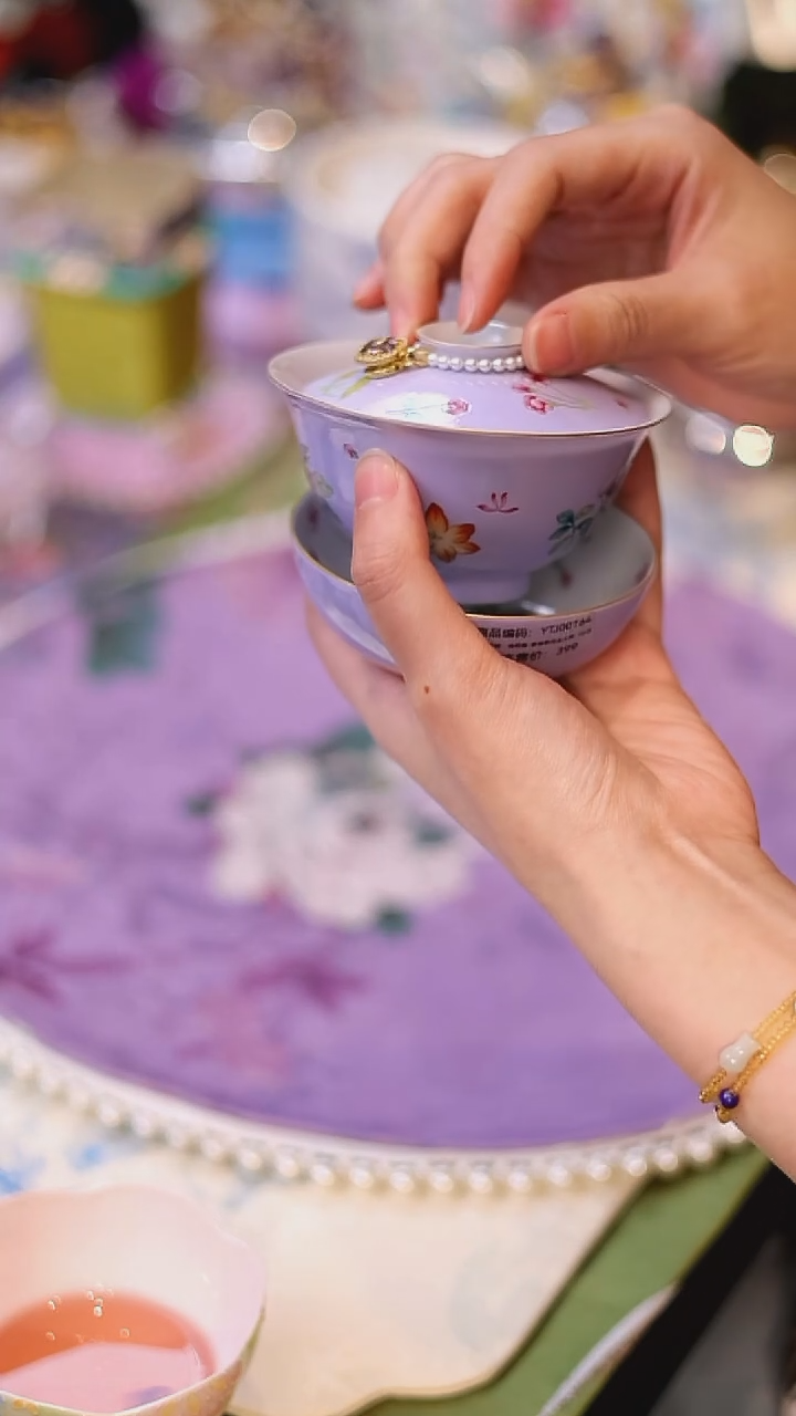 摆件山怂阿卿直播间@@紫地杂花套组