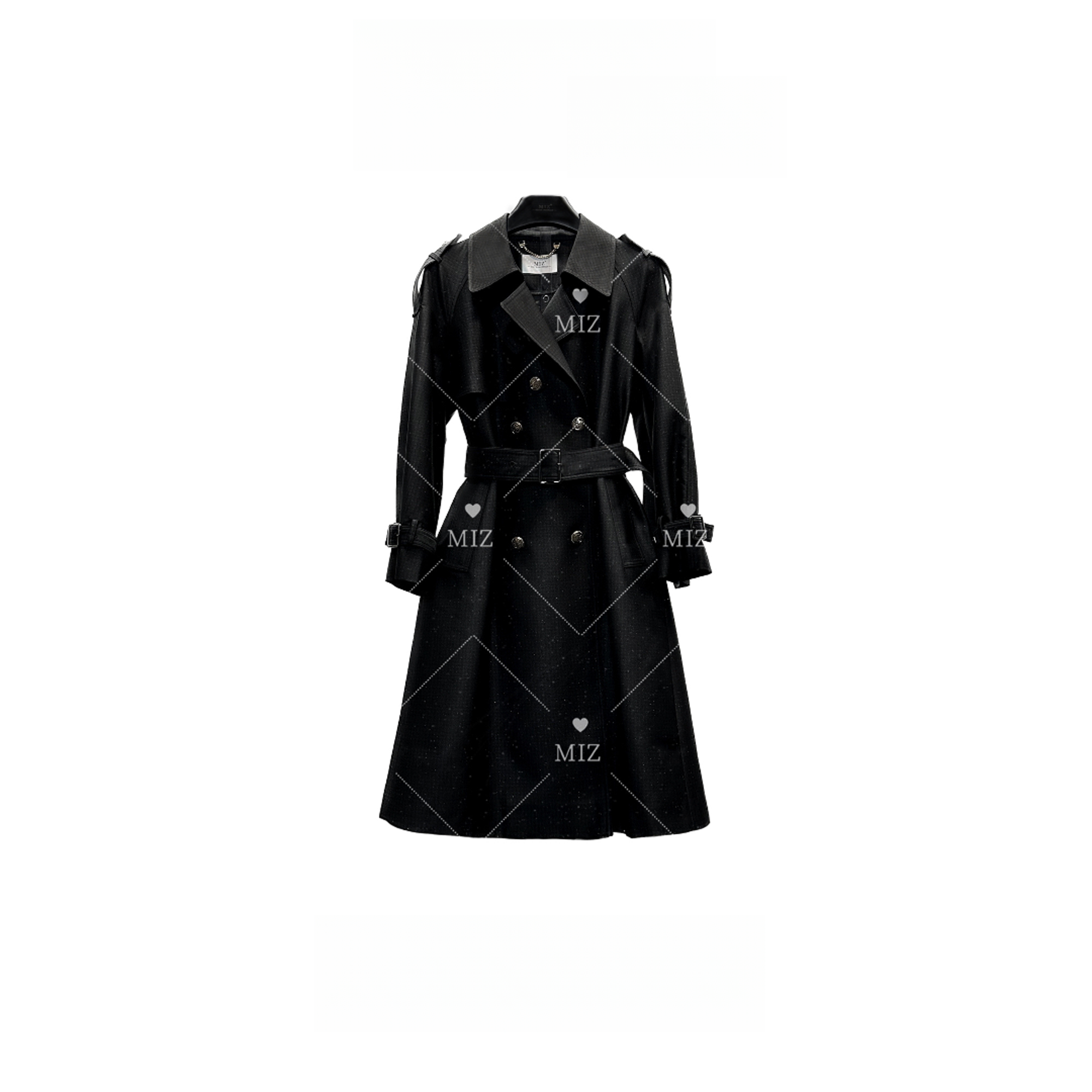 〈纪朵研〉1413秋冬款百搭千金风中长款通勤立体风衣长款