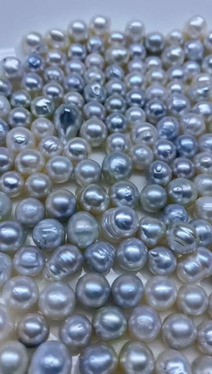 未镶嵌海水珍珠裸珠8-10通孔 多样性发货，发10颗