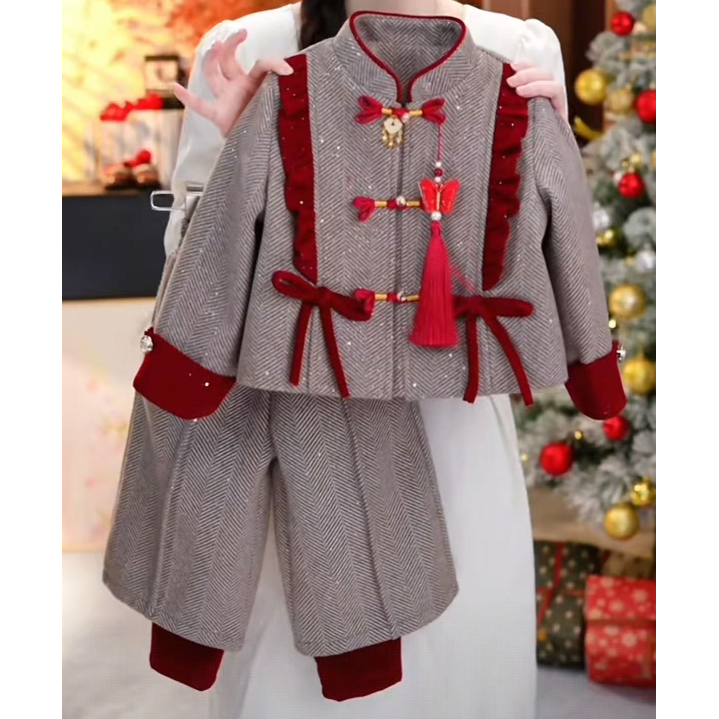 Y2【悦禾】女童新款秋冬韩版百搭洋气加厚童装套装60357