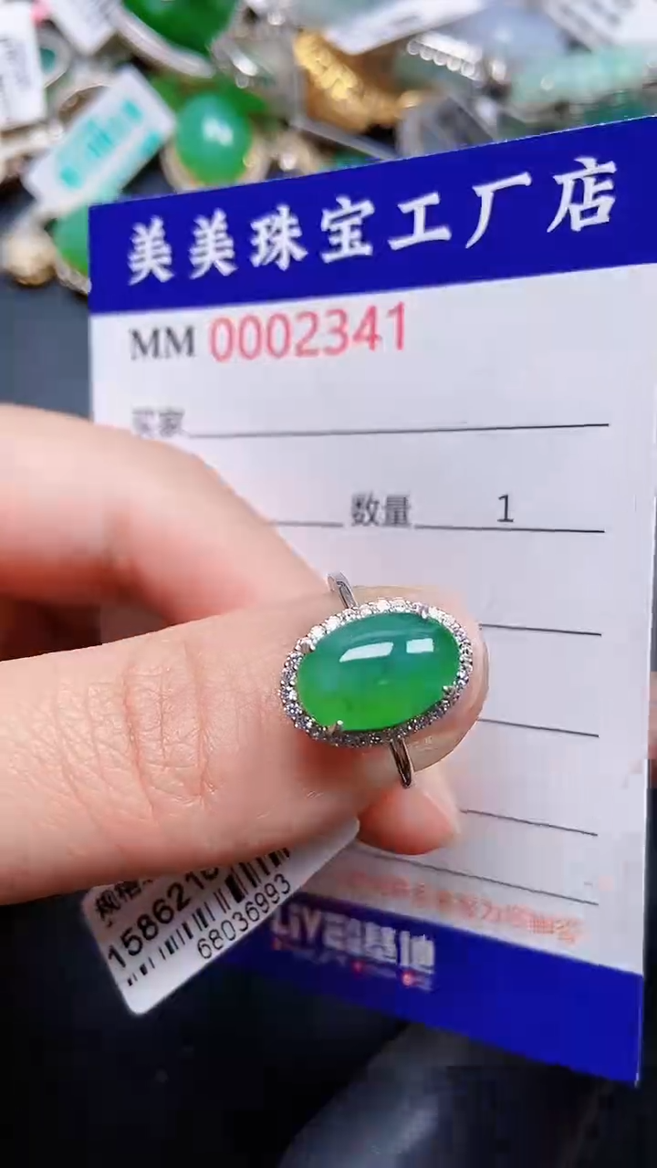 颈饰银S925镶嵌翡翠2341
