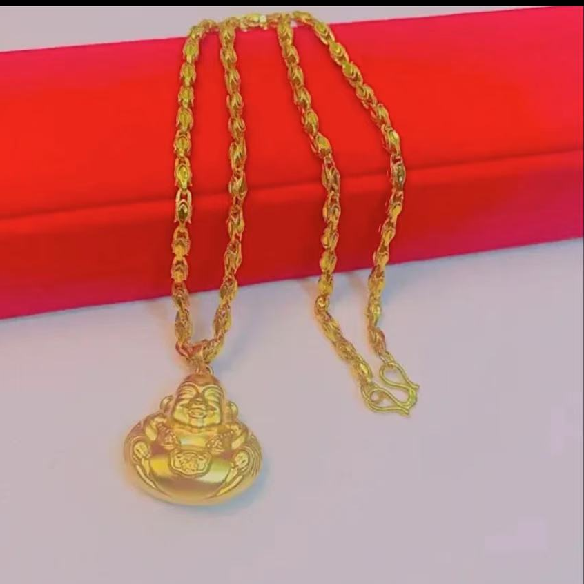 合金吊坠 卡4mm小号凤尾加弥勒佛吊坠一套