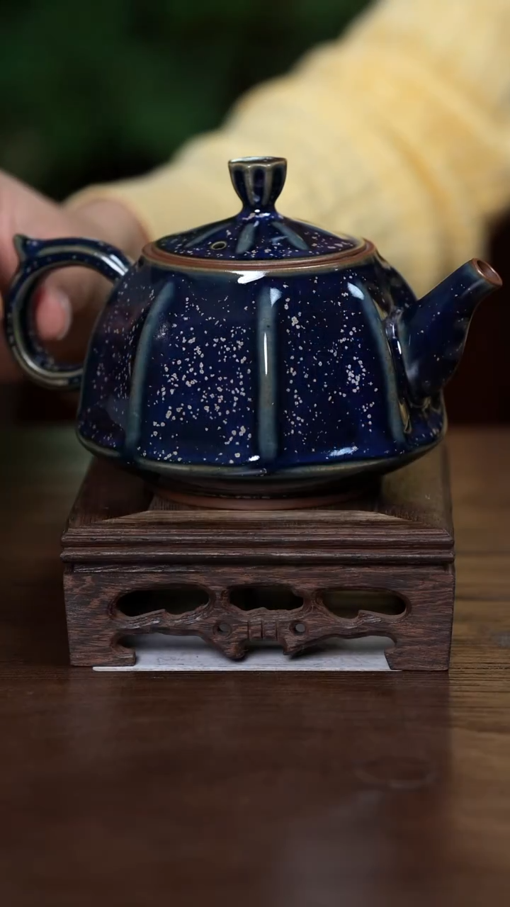 【闪购商品】L·宝丰宋官窑原产地钧瓷八方壶加2杯