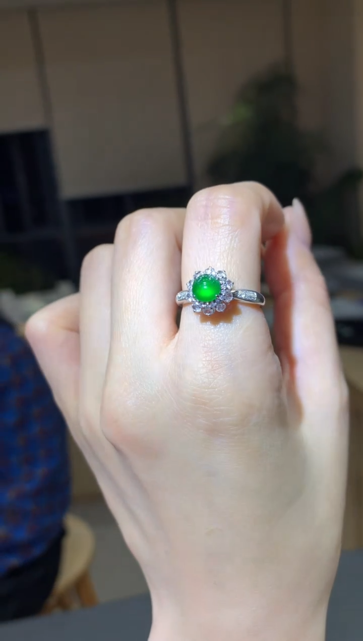 【闪购商品】翡翠戒指18K金镶嵌|不退不换
