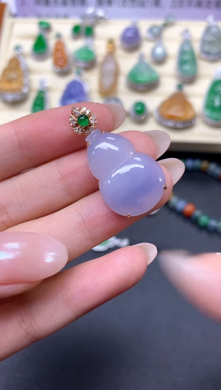 【闪购商品】翡翠吊坠(不含链)18K金镶嵌吊坠|2150+215