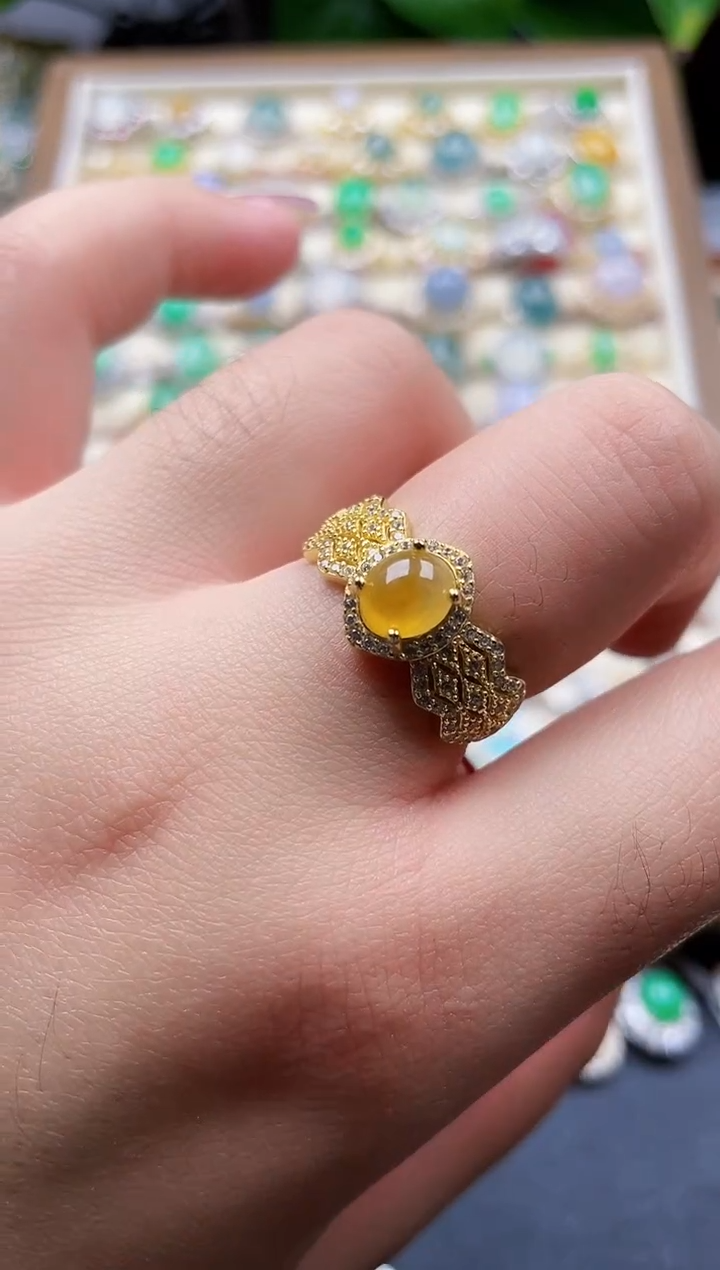 银S925镶嵌戒指翡翠40