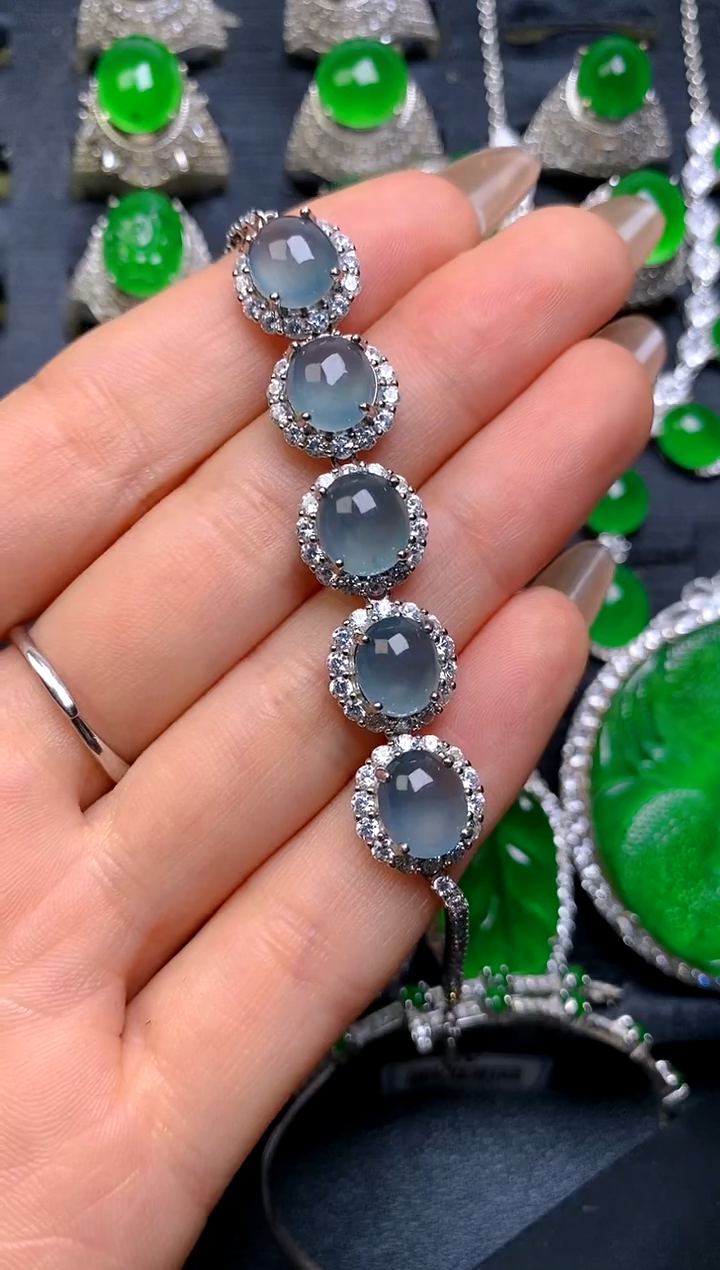 【闪购商品】翡翠手链银S925镶嵌手链