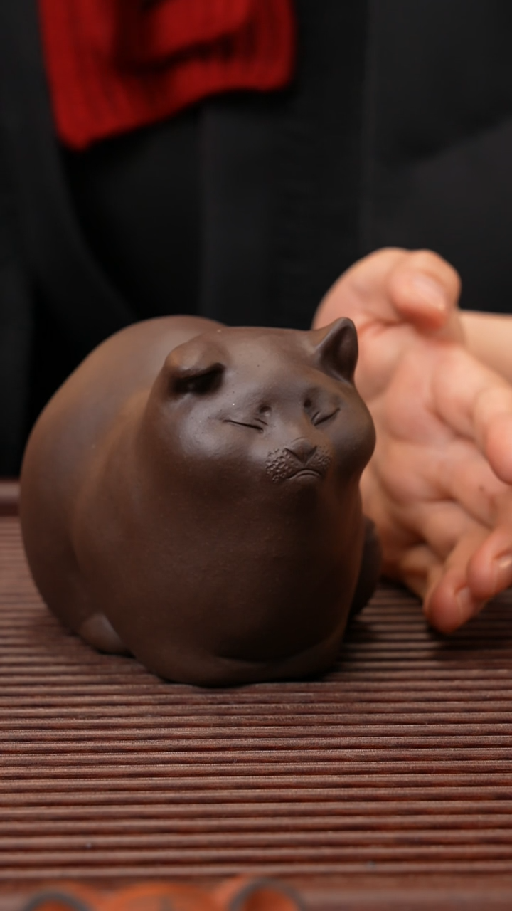 【闪购商品】紫砂茶宠紫泥胖猫