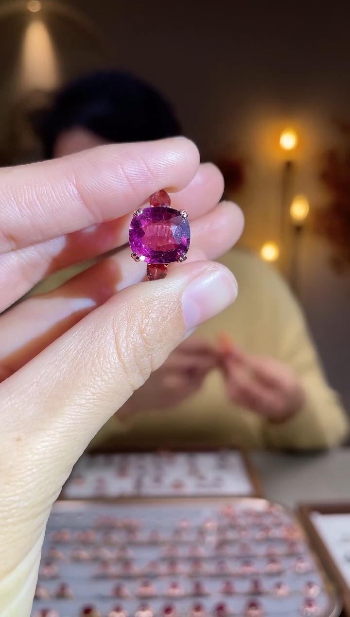 银S925镶嵌手饰碧玺手饰