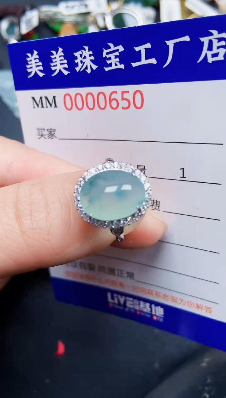 翡翠银S925镶嵌颈饰0650