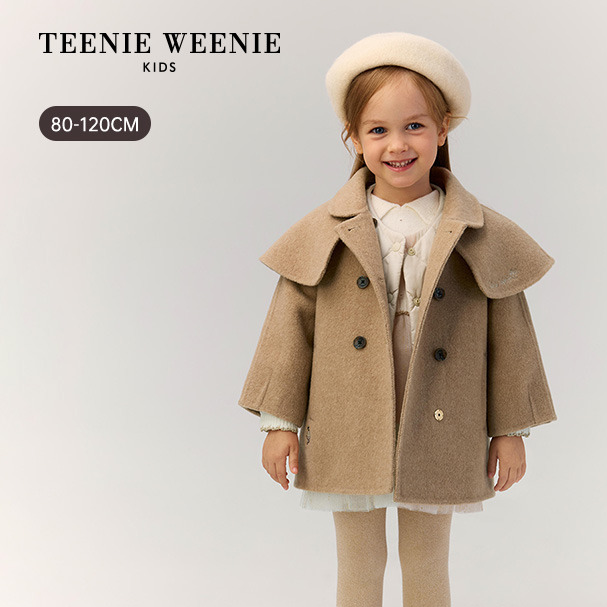 TeenieWeenieKids小熊童装女宝三合一马甲羊毛呢大衣T0JW254T59B
