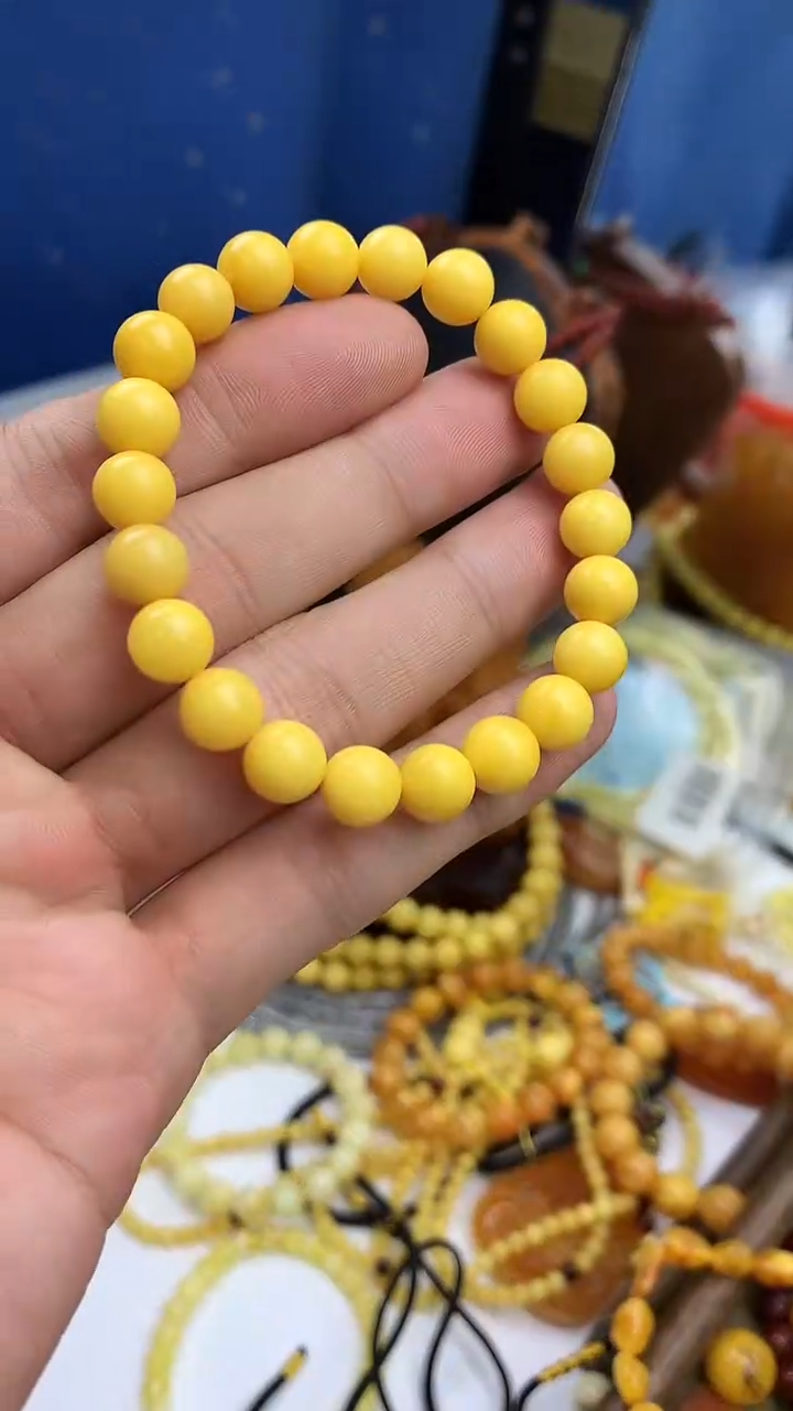 裸石蜜蜡未镶嵌手串卡8