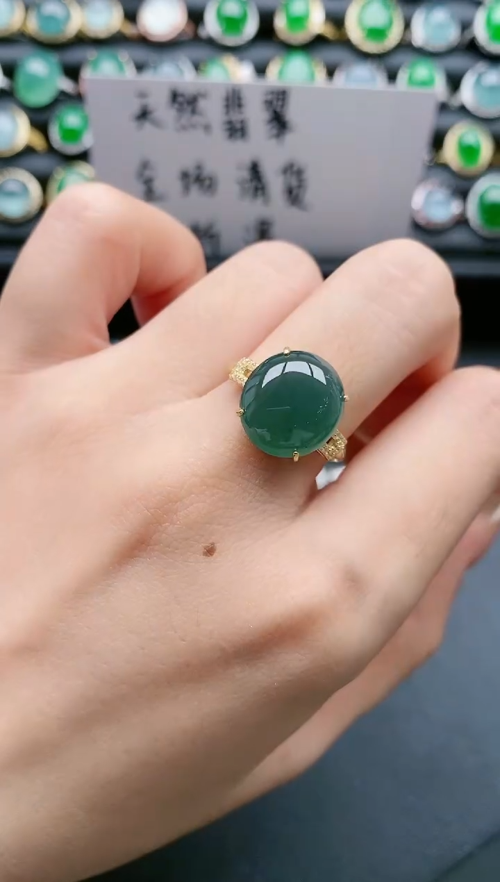 【闪购商品】翡翠戒指银S925镶嵌111111