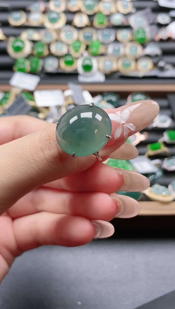 【闪购商品】翡翠戒指银S925镶嵌51511