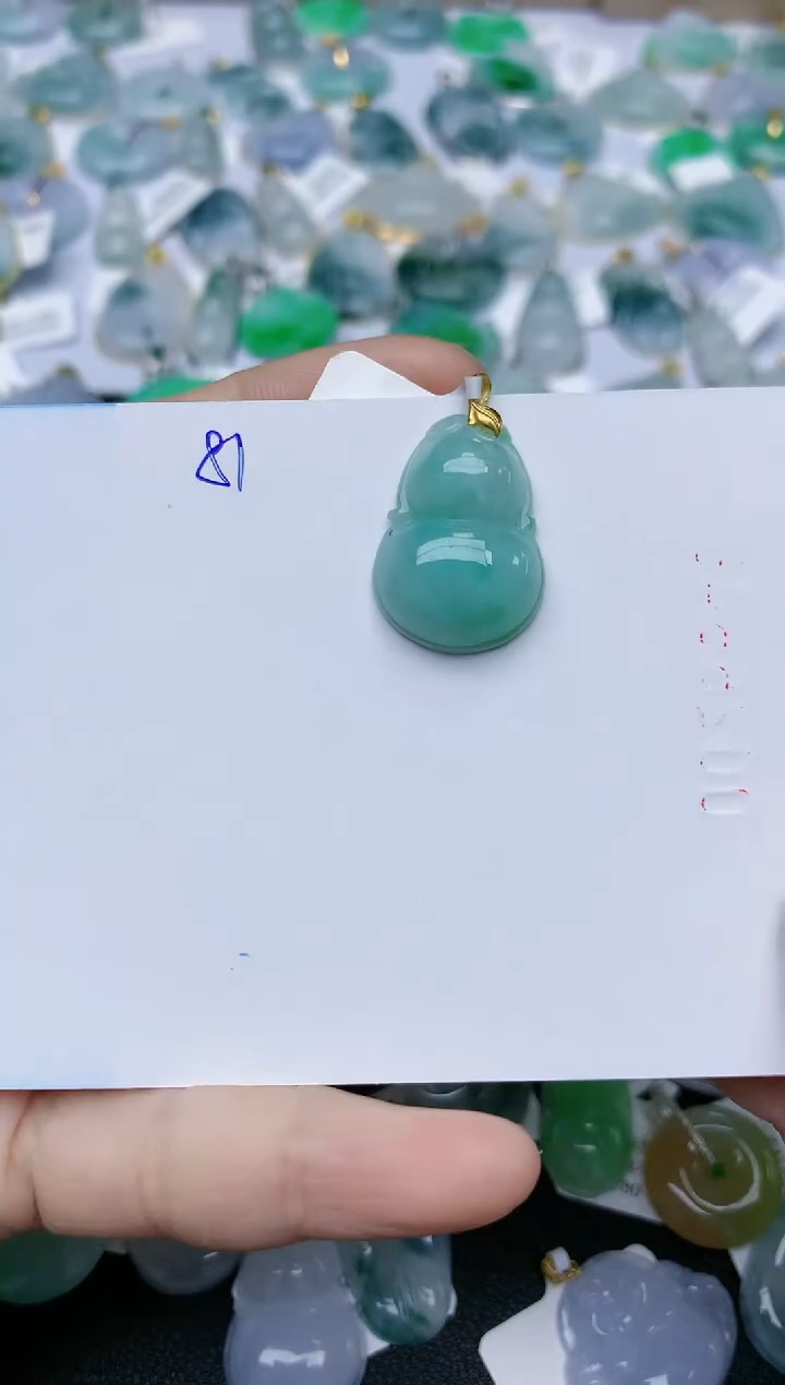 【闪购商品】翡翠颈饰18K金镶嵌天然翡翠A货