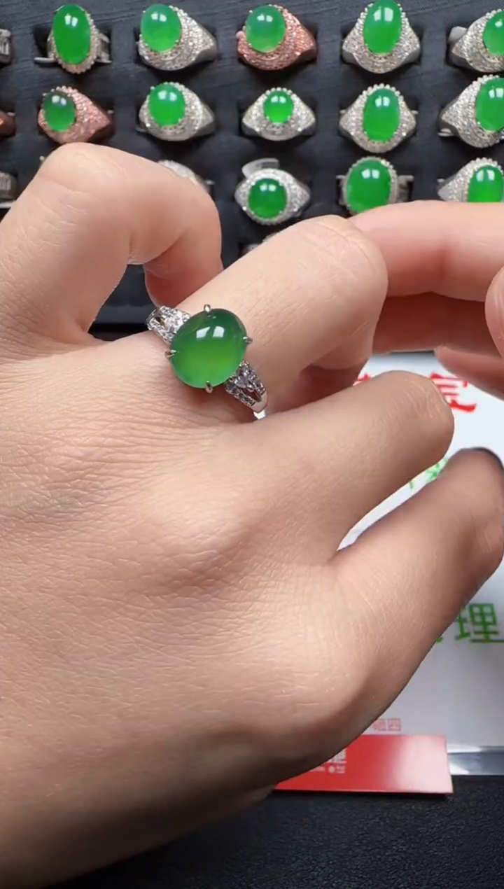 【闪购商品】翡翠戒指银S925镶嵌7567