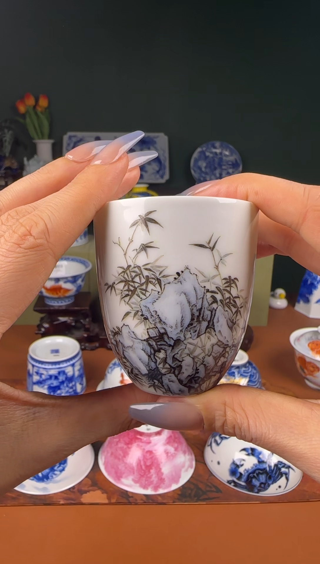 【闪购商品】杯论艺堂。墨彩 竹子 闻香杯