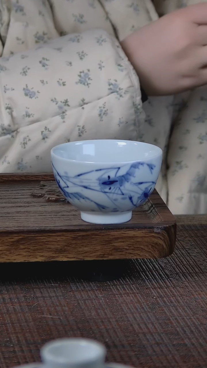 【闪购商品】折葵非器手工手绘虾趣鸡心杯