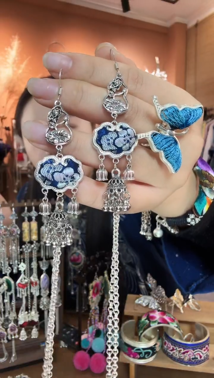 刺绣纯手工民族风耳环