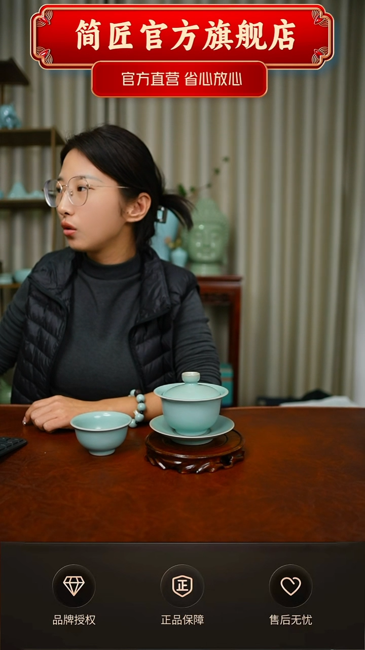 一级新品仿古大元宝盖碗 压手杯新品简匠