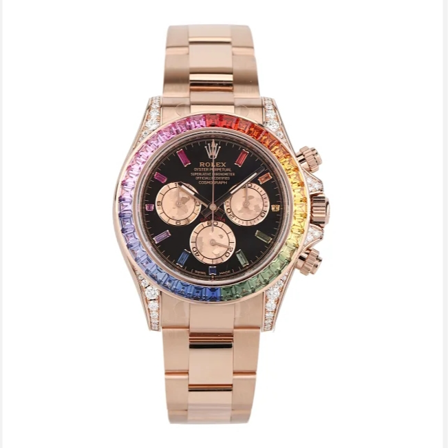 全新未使用 Rolex/劳力士 M126595卡24年劳力士彩虹迪男表70WE2
