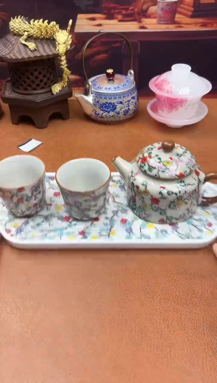 陶瓷茶具摆件旅行套组